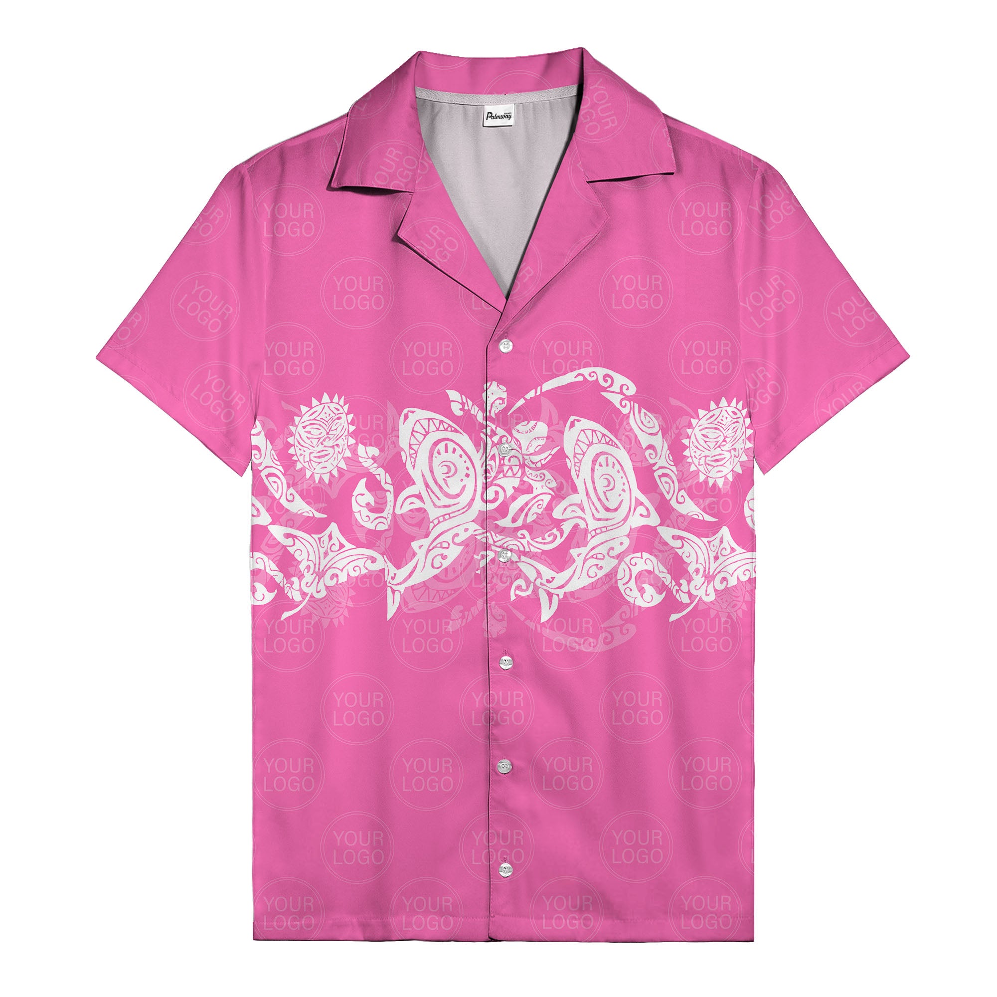 monochrome tribal turtle & sun motifs heritage hawaiian shirt