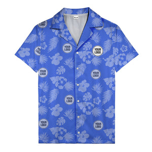 monochrome tropical flowers and leaves hawaiian shirt for men