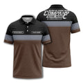 personalized department name gray stripe polo shirt for teams