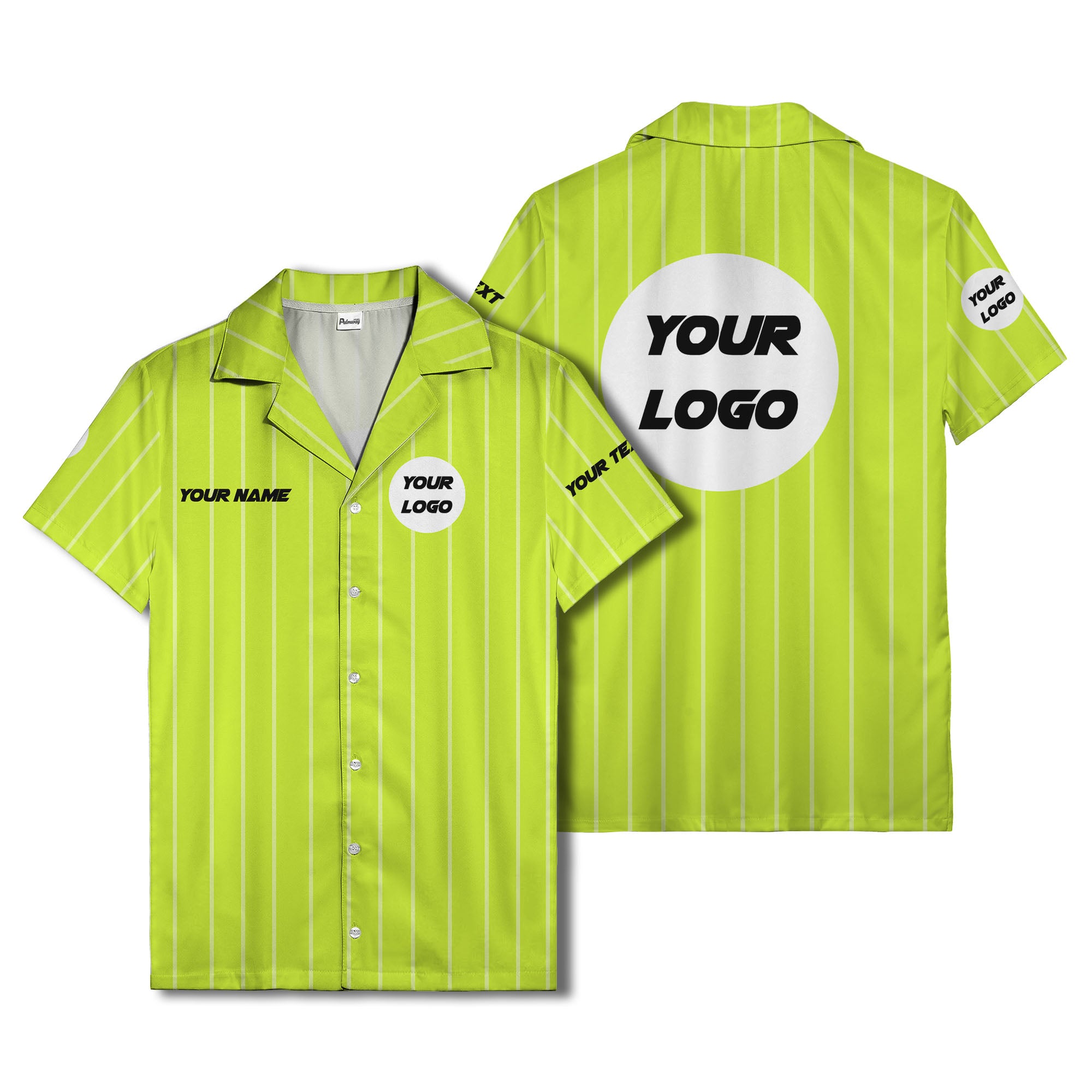 pinstripe baseball jersey hawaiian shirt with custom name & number