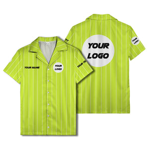 pinstripe baseball jersey hawaiian shirt with custom name & number