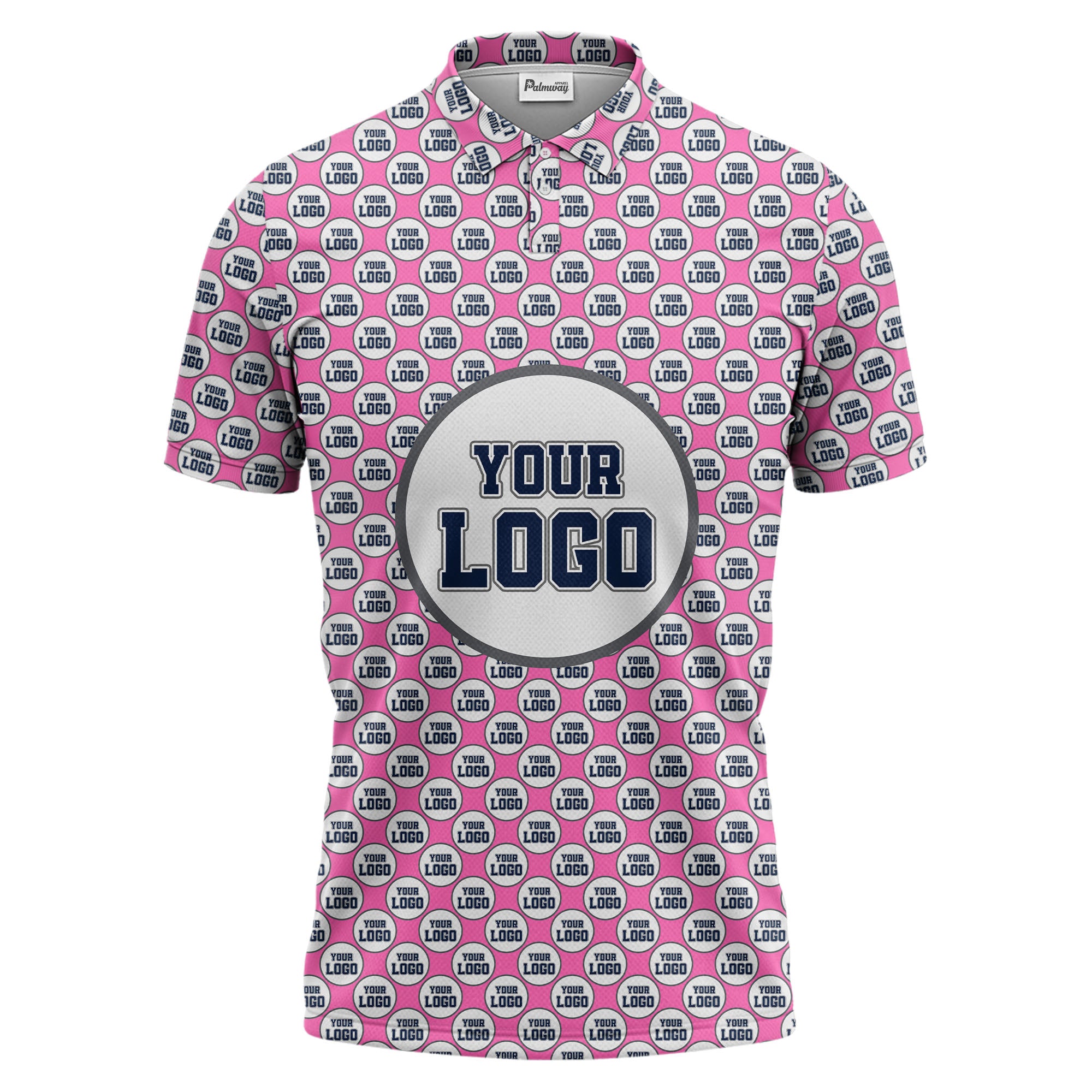 Repeating Personalized Logo Polo Shirt With Custom Text & Illustrated Icons