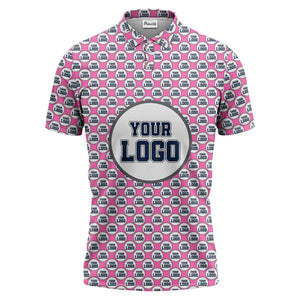 Repeating Personalized Logo Polo Shirt With Custom Text & Illustrated Icons