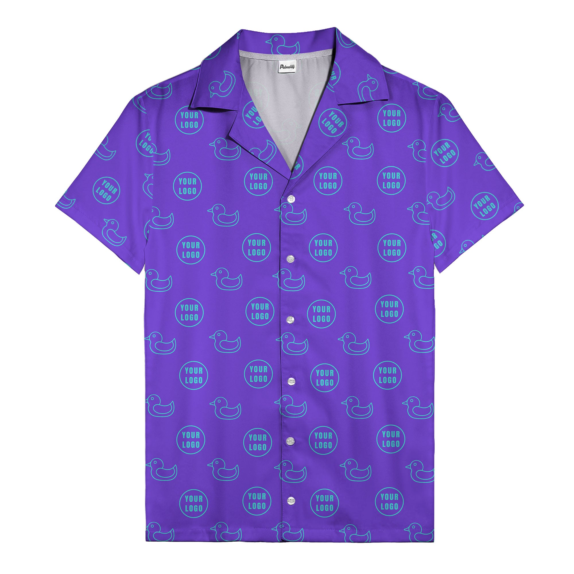 rubber duck & custom logo repeat pattern hawaiian shirt