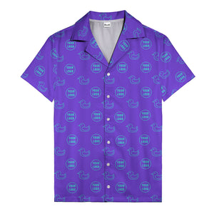 rubber duck & custom logo repeat pattern hawaiian shirt