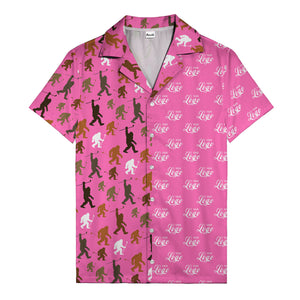 sasquatch golfers swinging clubs cartoon black hawaiian shirt for men