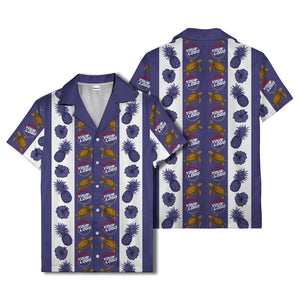 sea turtles & pineapple hibiscus striped hawaiian shirt