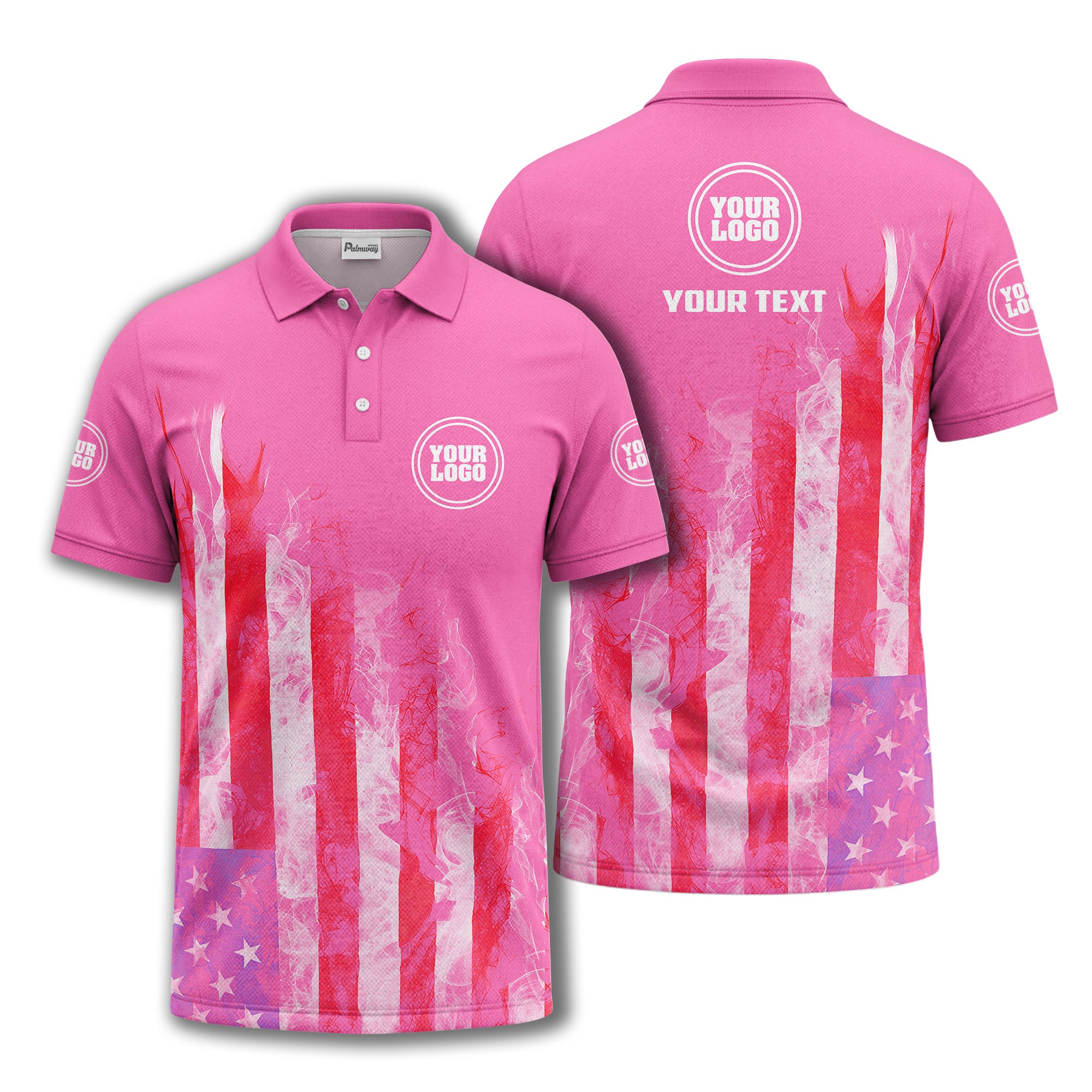 smoky american flag stars & stripes patriotic bold golf polo shirt