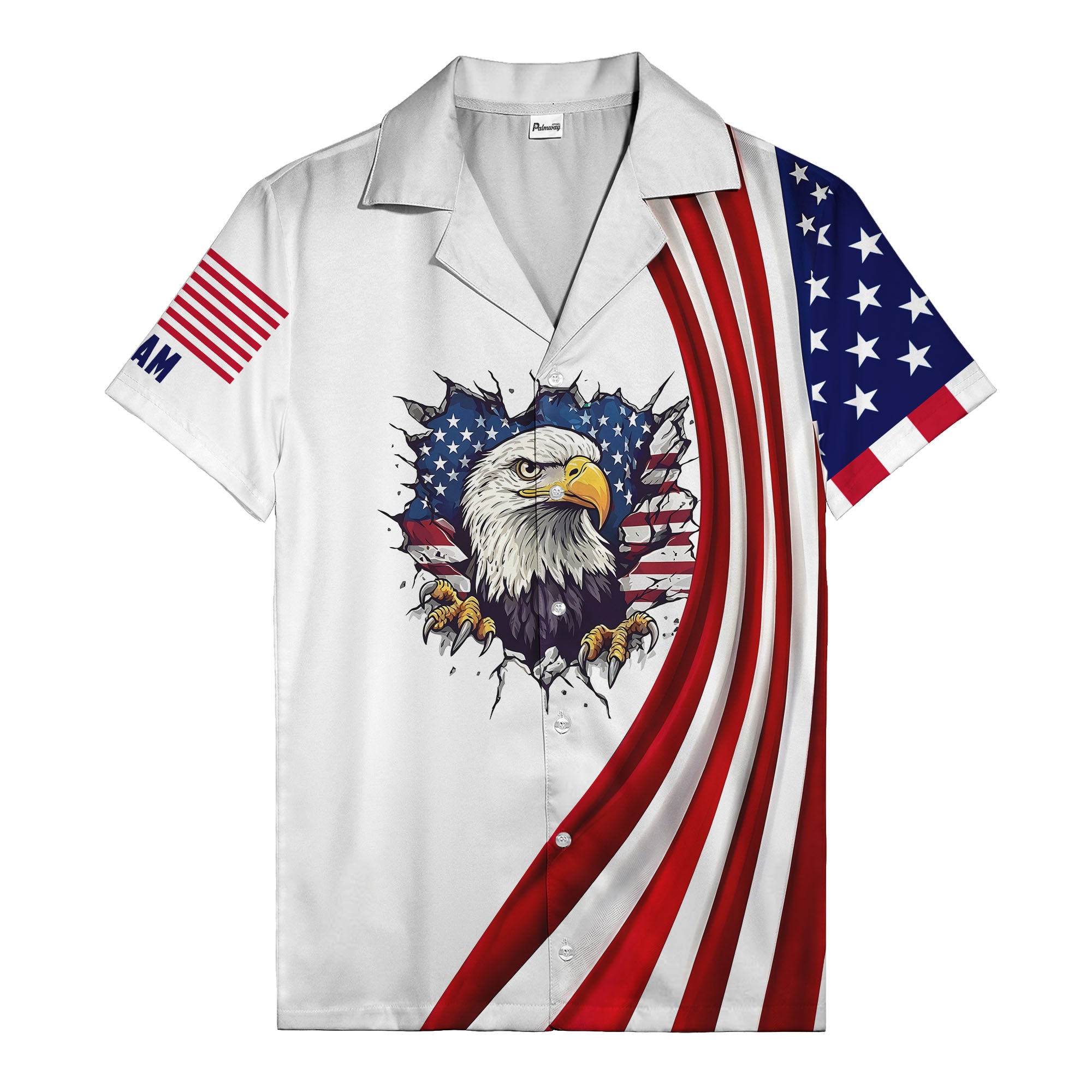 soaring stars and stripes eagle patriotic usa american flag hawaiian shirt for men
