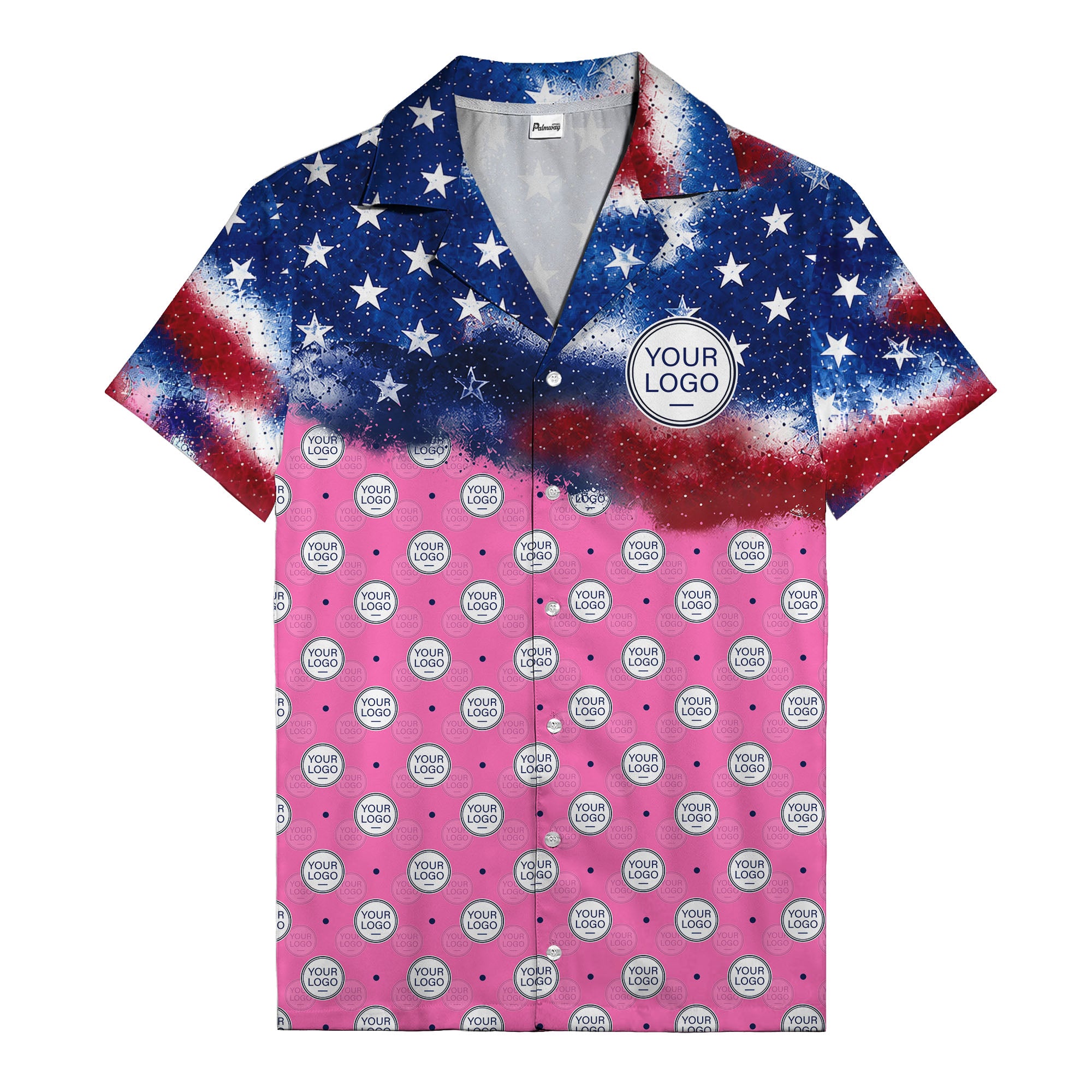 stars & stripes american flag custom logo patriotic hawaiian shirt