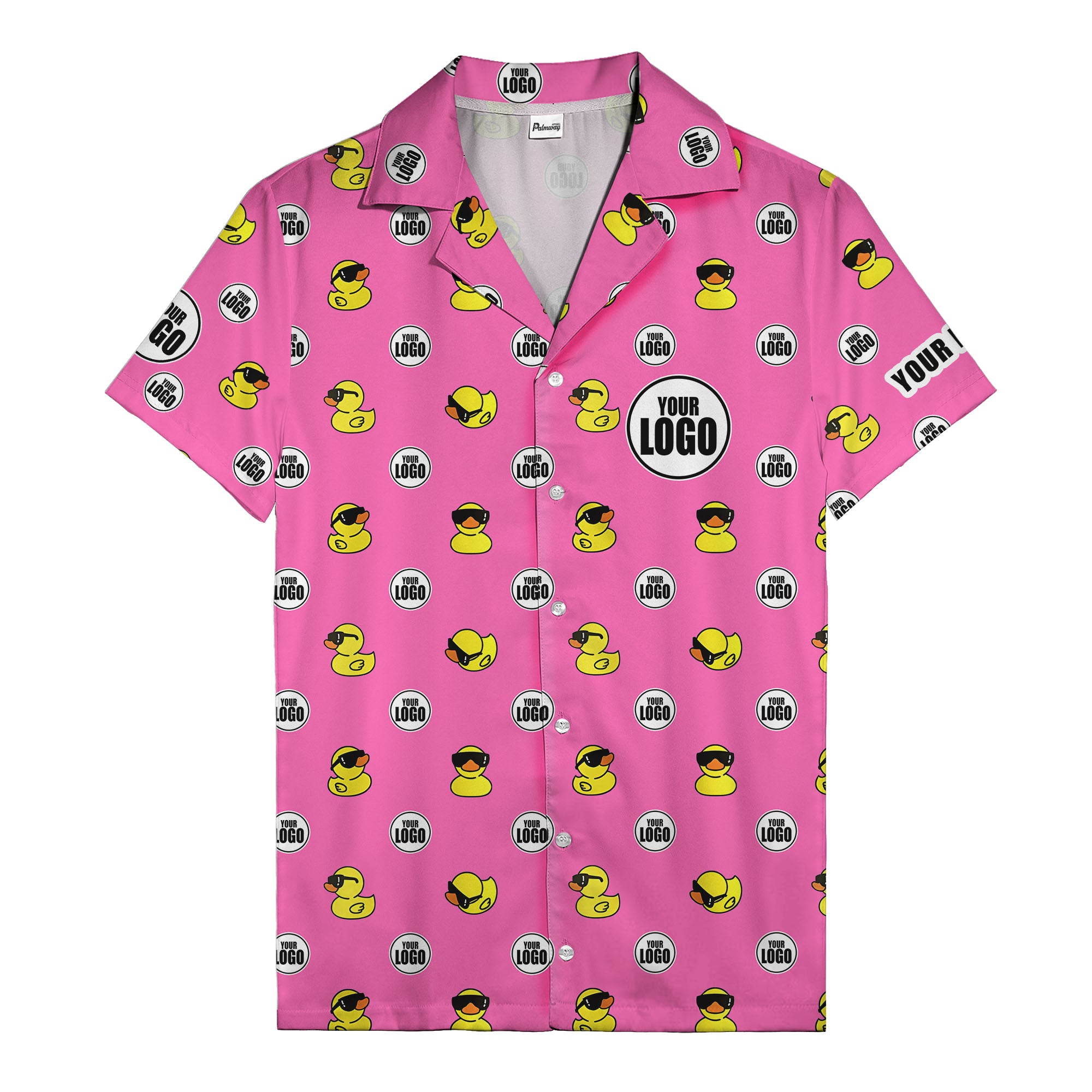 sunglass rubber duckies & custom logo circles fun hawaiian shirt for men
