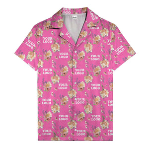 watercolor floral d20 dice hawaiian shirt with custom logo space