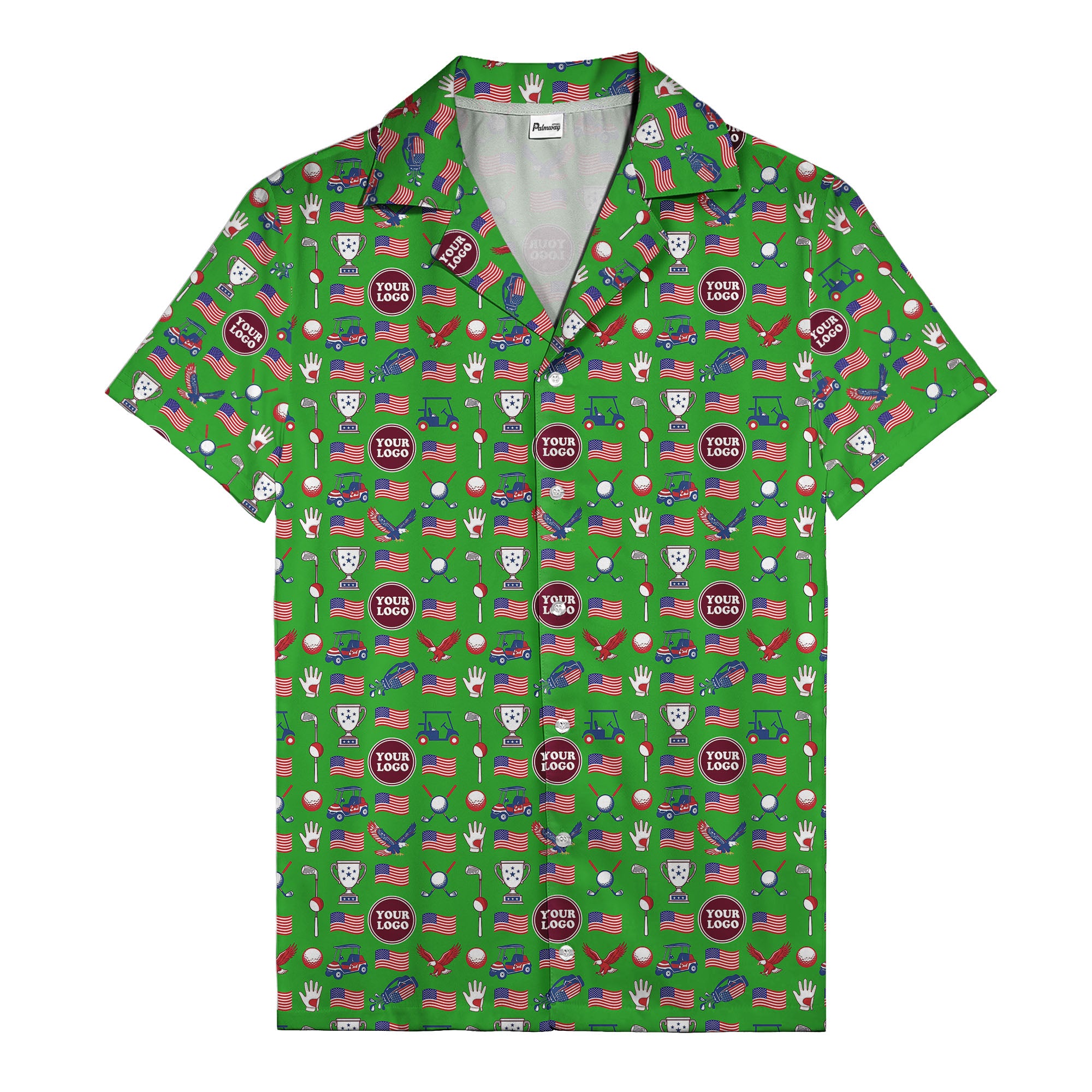 american flag eagle golf cart trophy hawaiian shirt for men