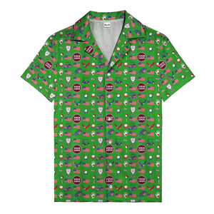 american flag eagle golf cart trophy hawaiian shirt for men