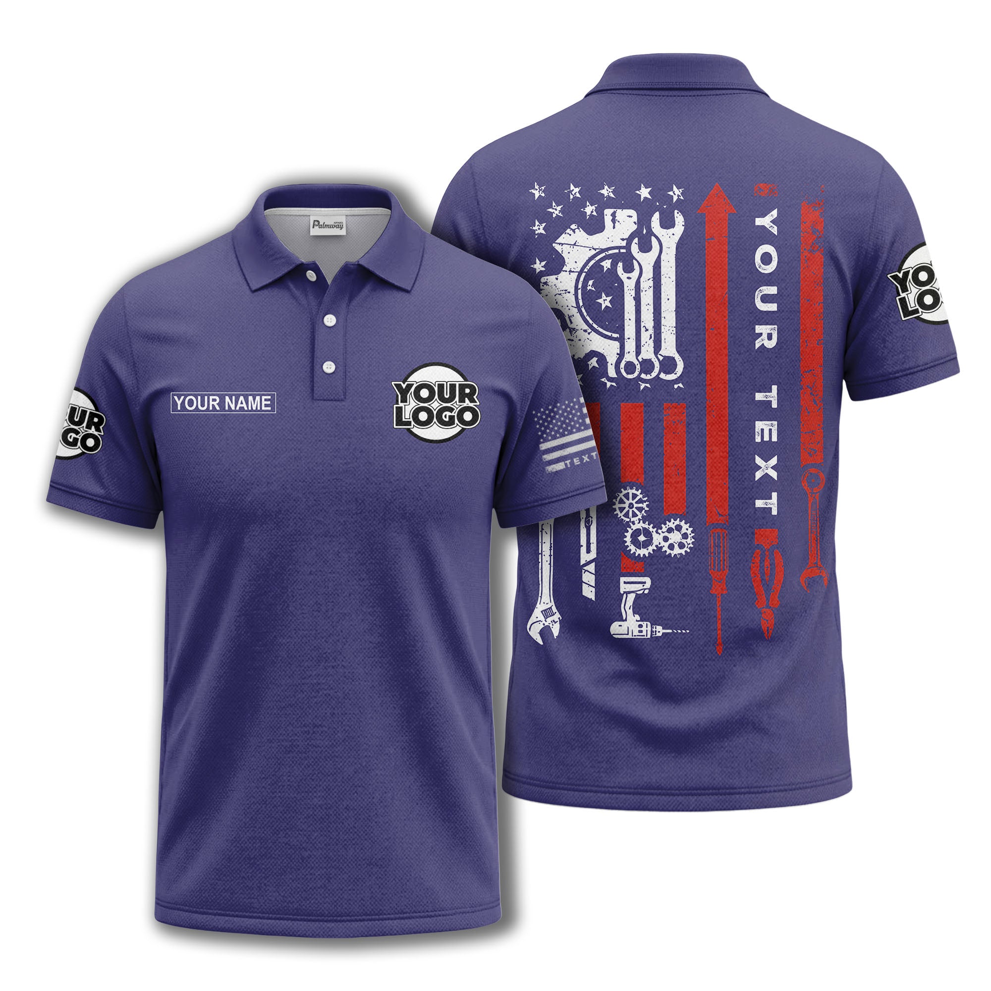 american flag stars & stripes patriotic custom logo polo shirt