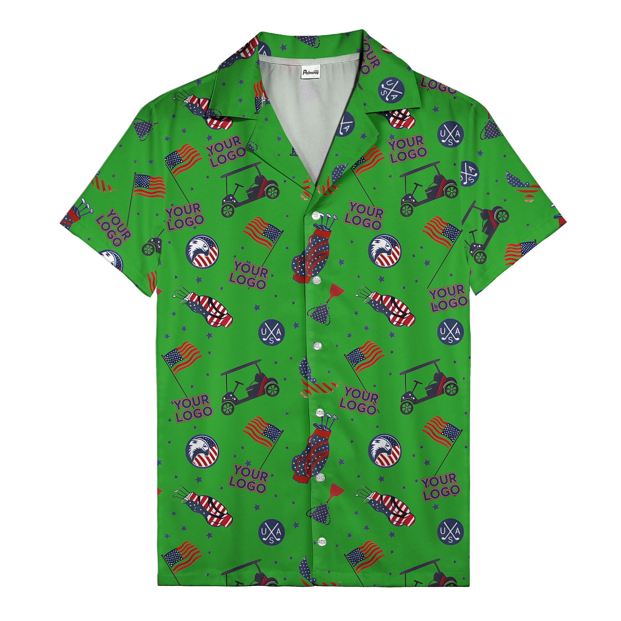 american golf flags bald eagles golf carts hawaiian shirt for men