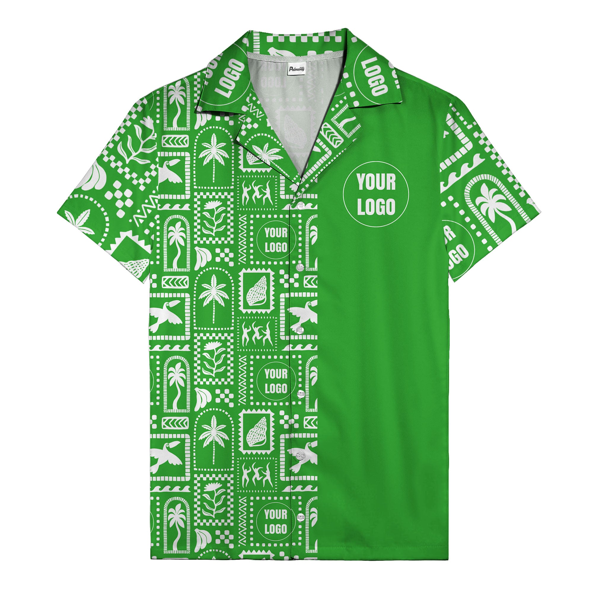 black palm trees & toucans graphic hawaiian shirt for men