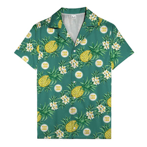 black pineapple & plumeria photographic all over hawaiian shirt