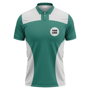black white contrast panel customizable logo polo shirt for men