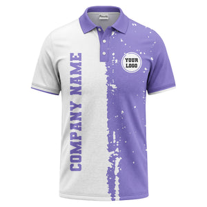 black white paint splatter custom logo corporate polo shirt