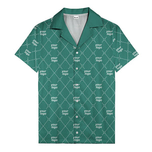 black & white quilted diamond custom logo hawaiian shirt