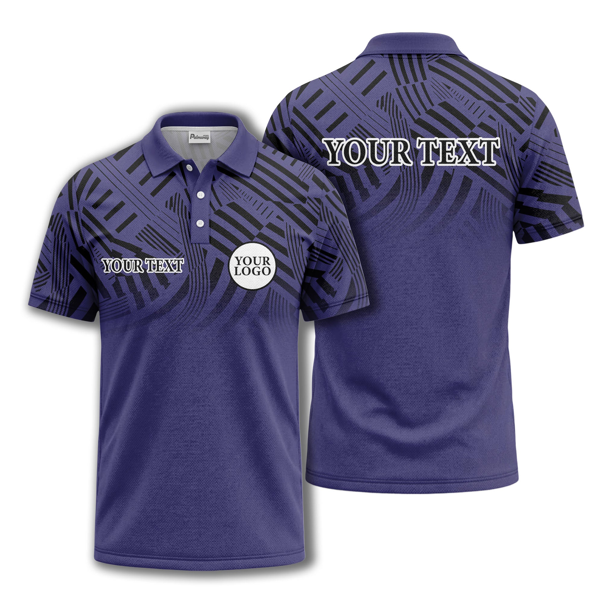 bold geometric stripes customizable polo shirt for men
