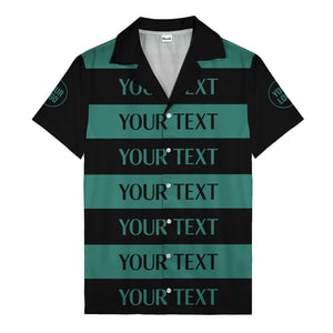 bold horizontal stripes customizable text hawaiian shirt for men