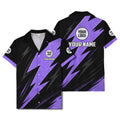 bold lightning bolt repeat pattern personalized hawaiian shirt for men