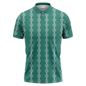 chain link customizable logos black white graphic polo shirt