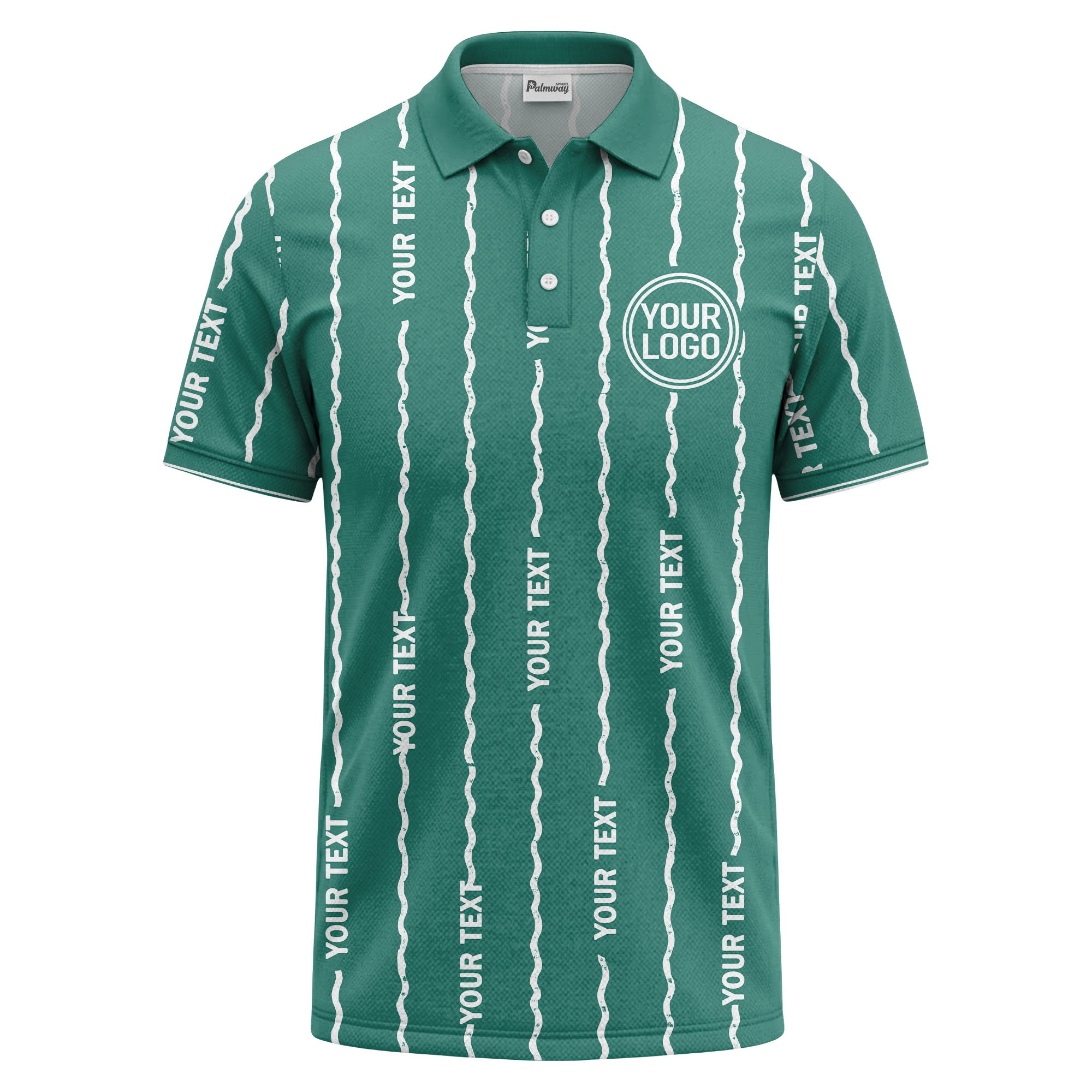 custom logo circle & wavy lines personalized polo shirt