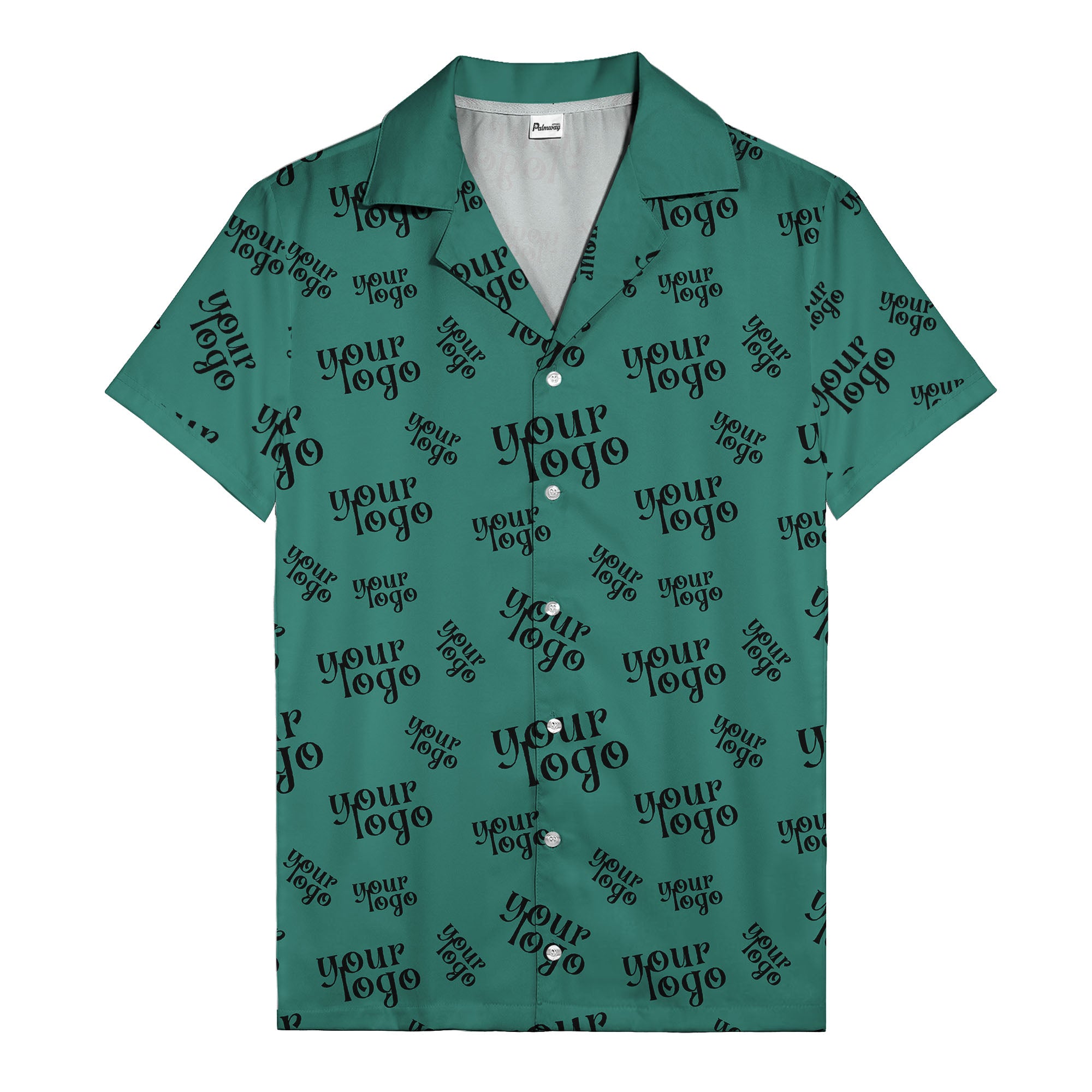 custom logo repeat typography hawaiian shirt for personalized style
