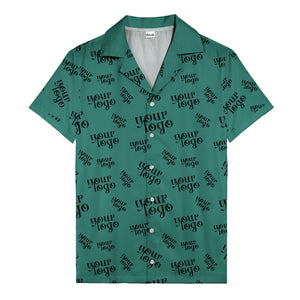 custom logo repeat typography hawaiian shirt for personalized style