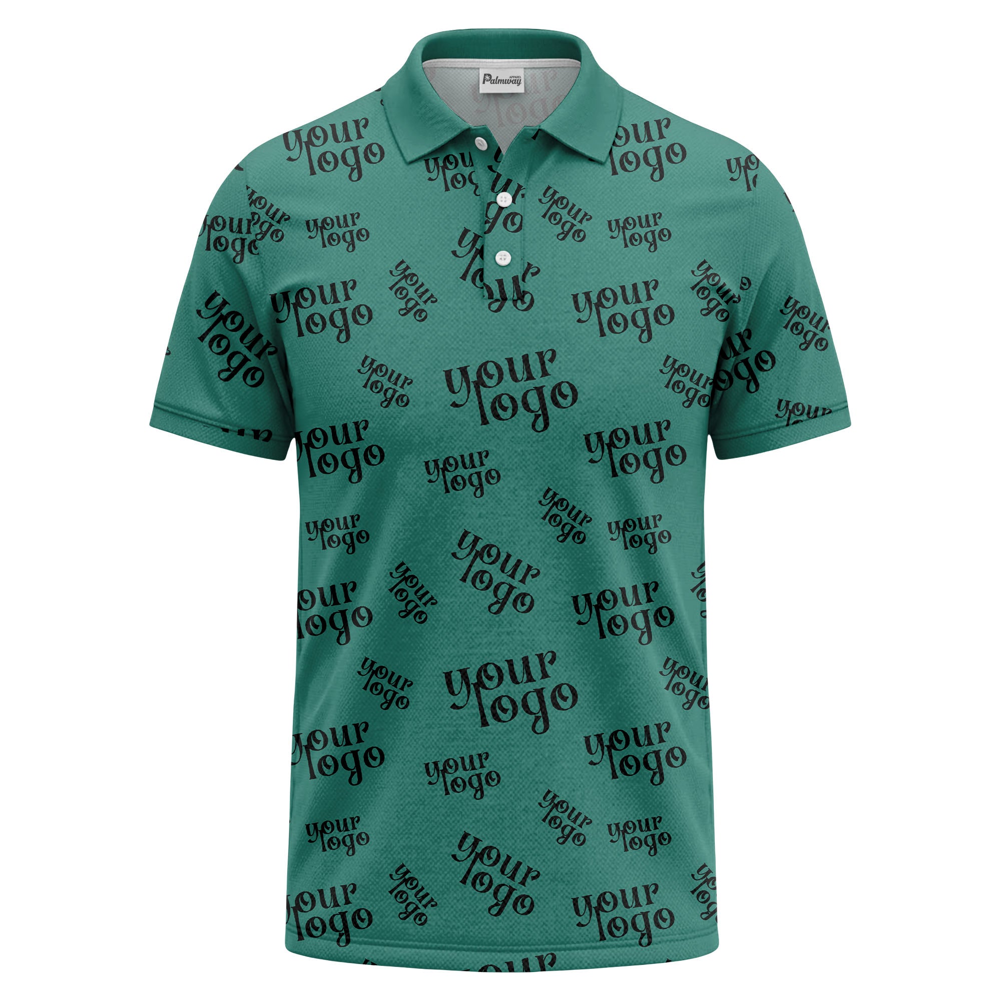 custom logo repeat typography minimalist polo shirt