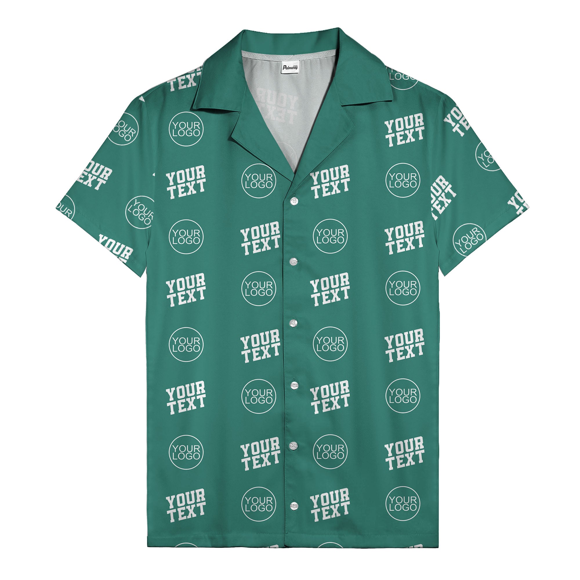 custom logo & text repeat pattern personalized hawaiian shirt