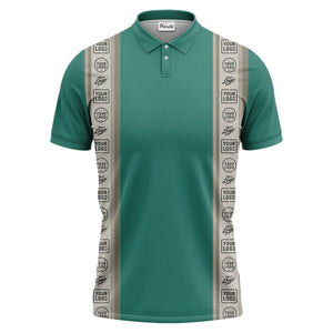 custom logo vertical stripe polo shirt for men - professional branding