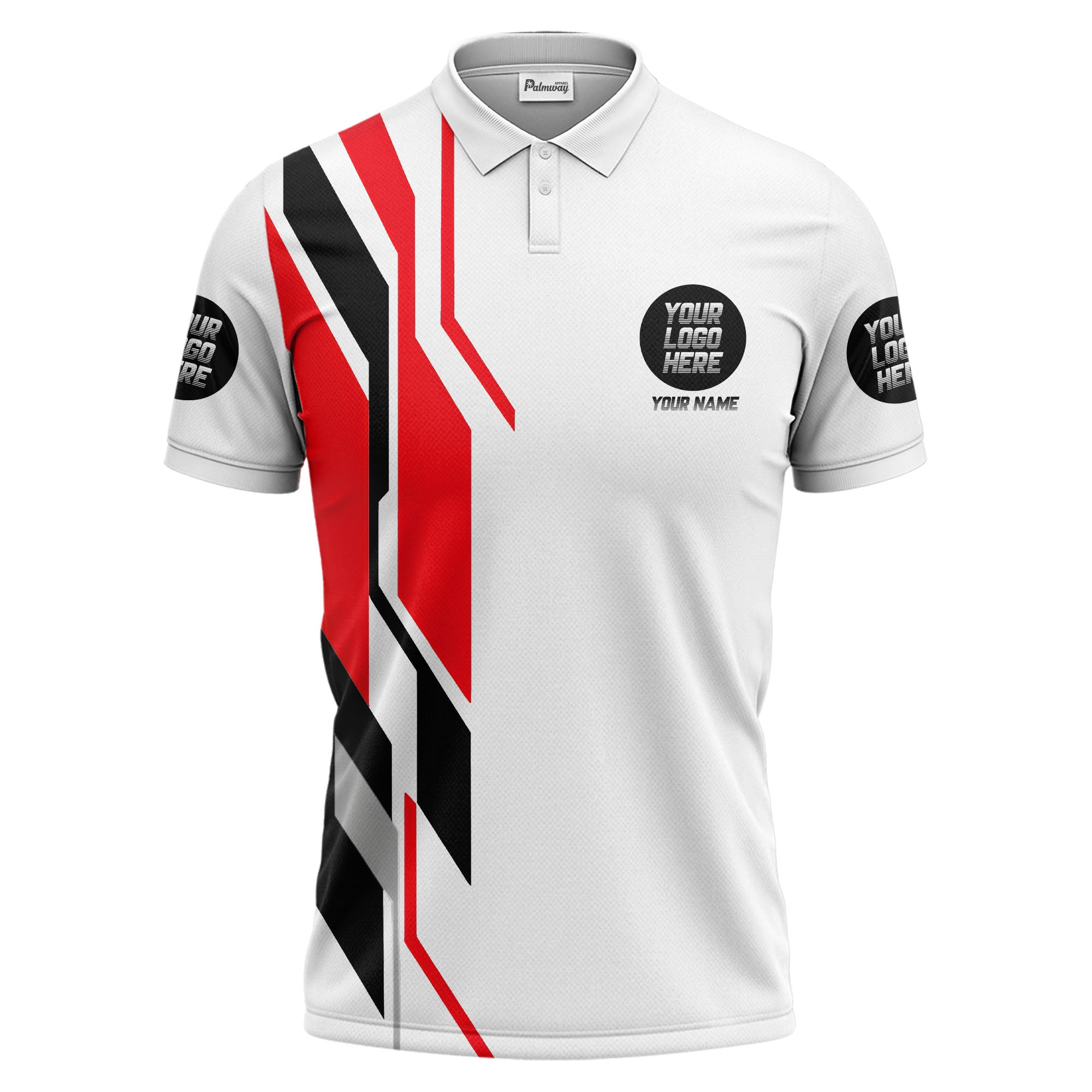 custom multi color geometric abstract modern men's performance polo shirt