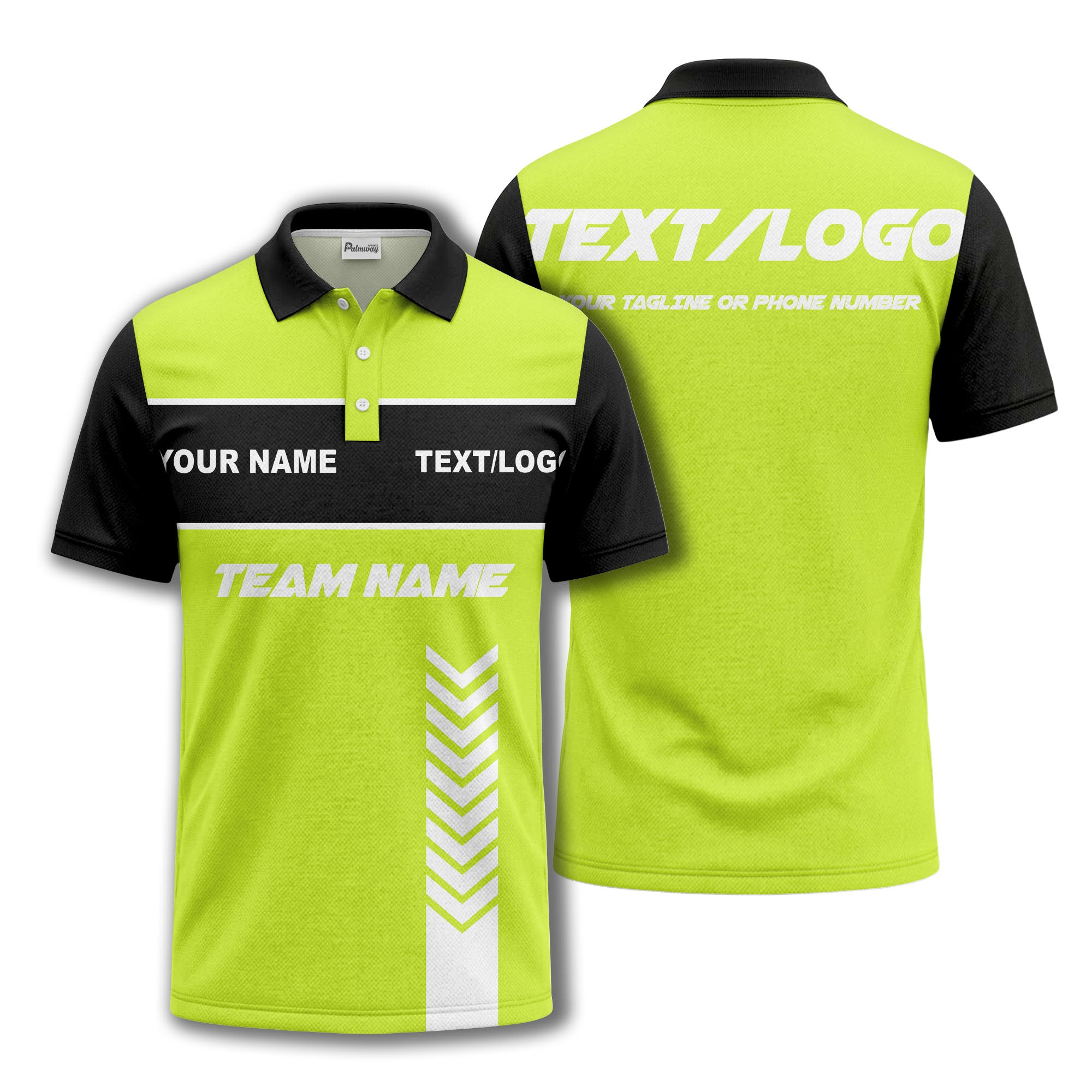 customizable team name chevron stripe polo shirt for men