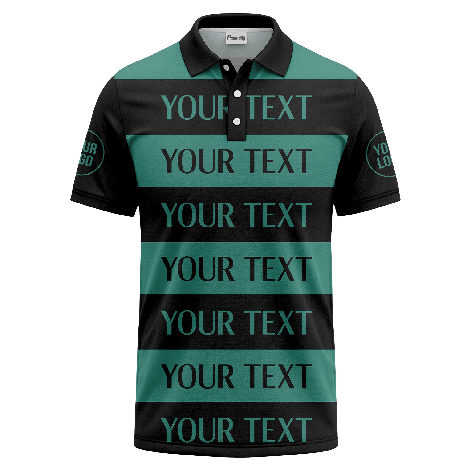 customizable text on bold horizontal stripes polo shirt