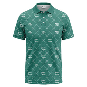 diamond grid logo repeat minimalist black polo shirt