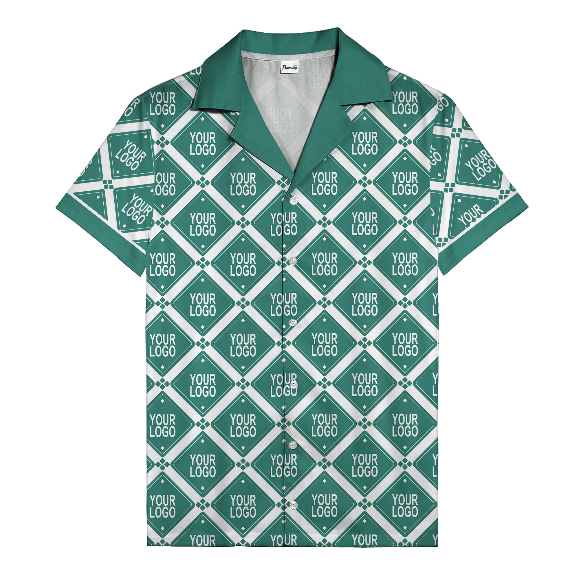 diamond repeat logo geometric hawaiian shirt for men