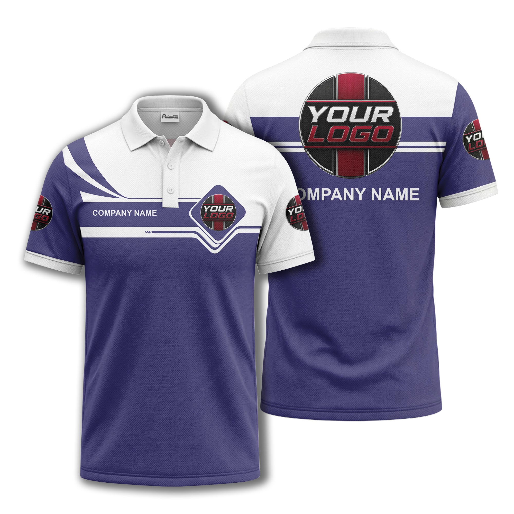 diamond stripe custom logo corporate polo shirt