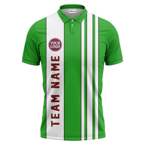 Geometric Maroon Black White Striped Team Polo Shirt With Custom Text Panel