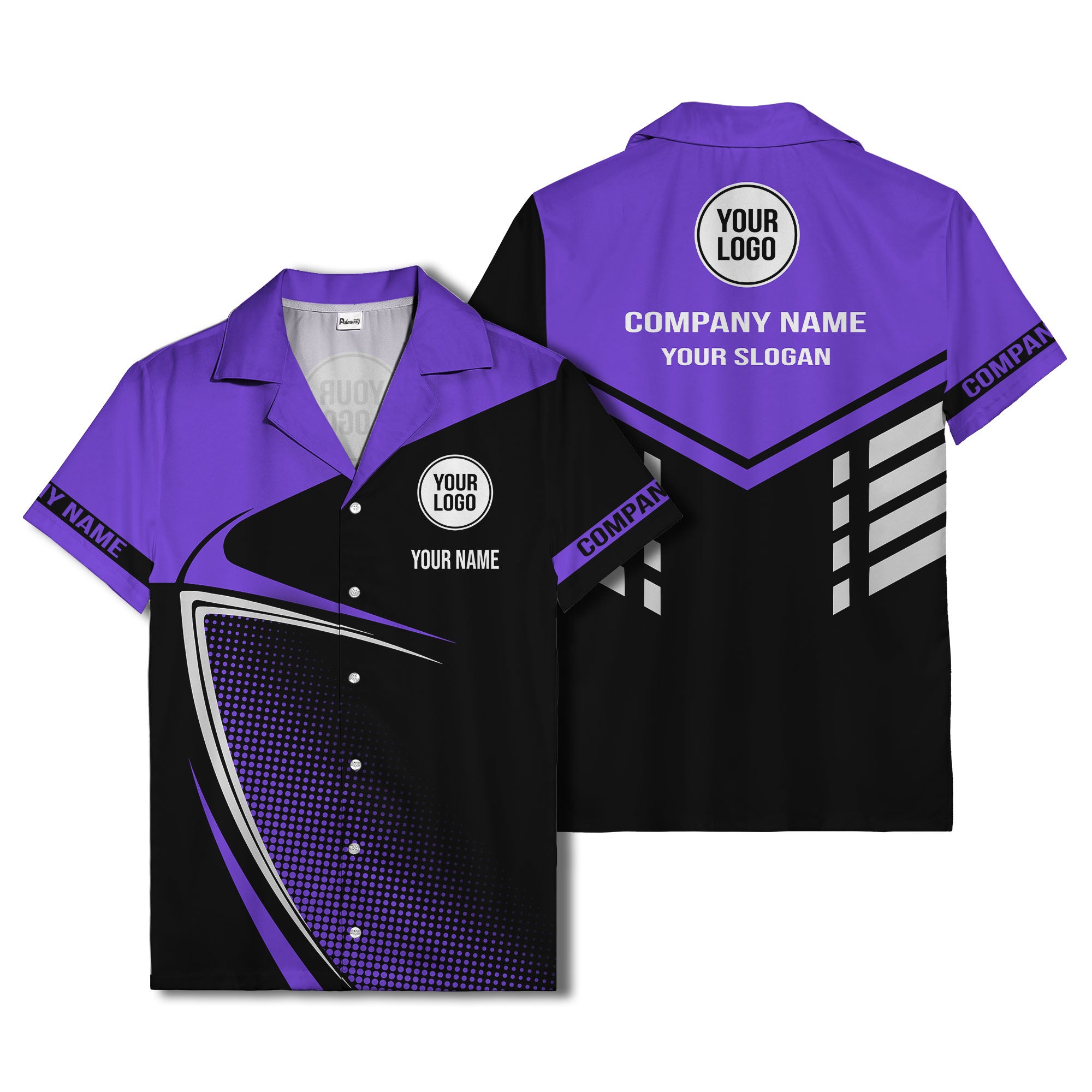 golf club silhouette & dot geometric hawaiian shirt for men