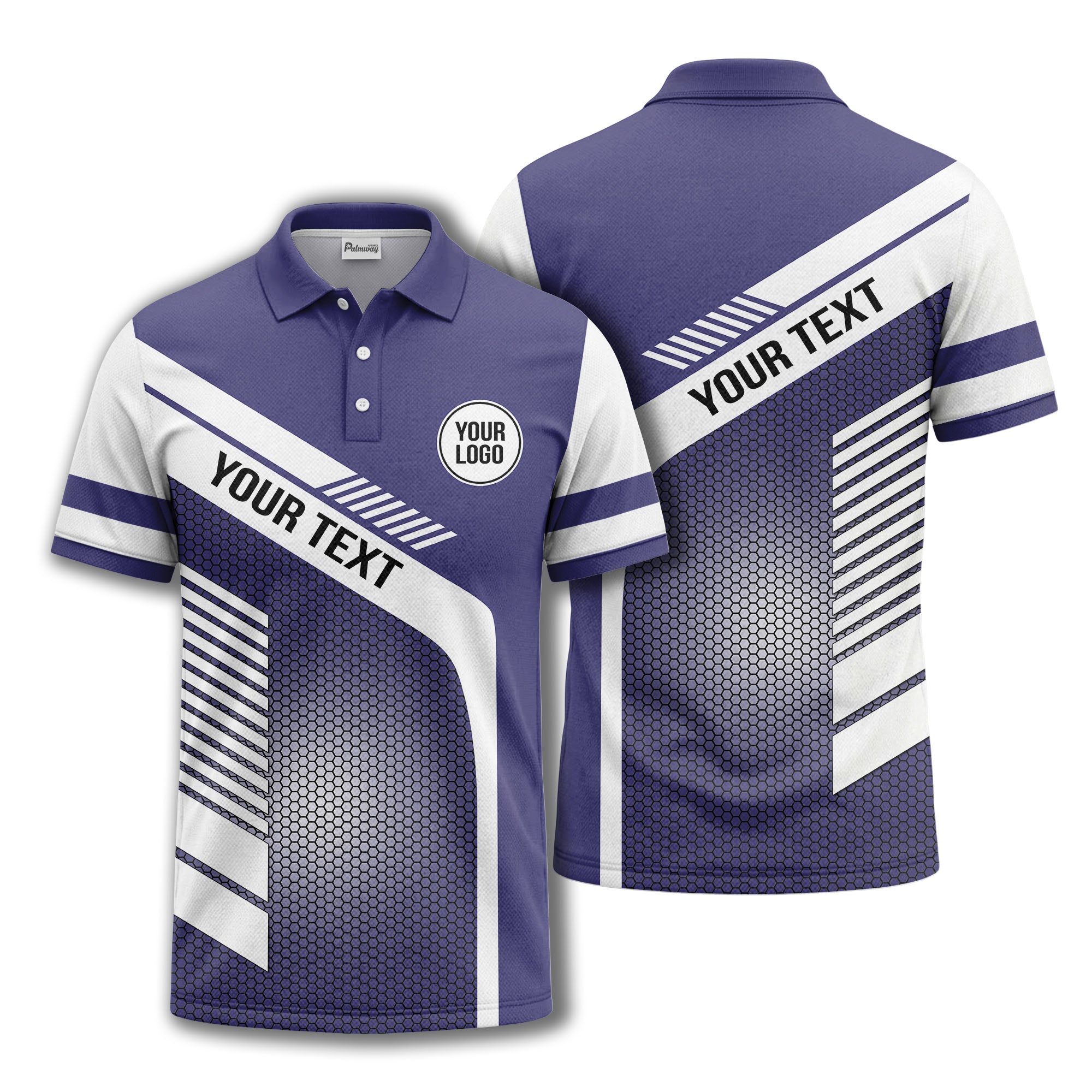 hexagon diagonal stripe geometric custom logo modern polo shirt
