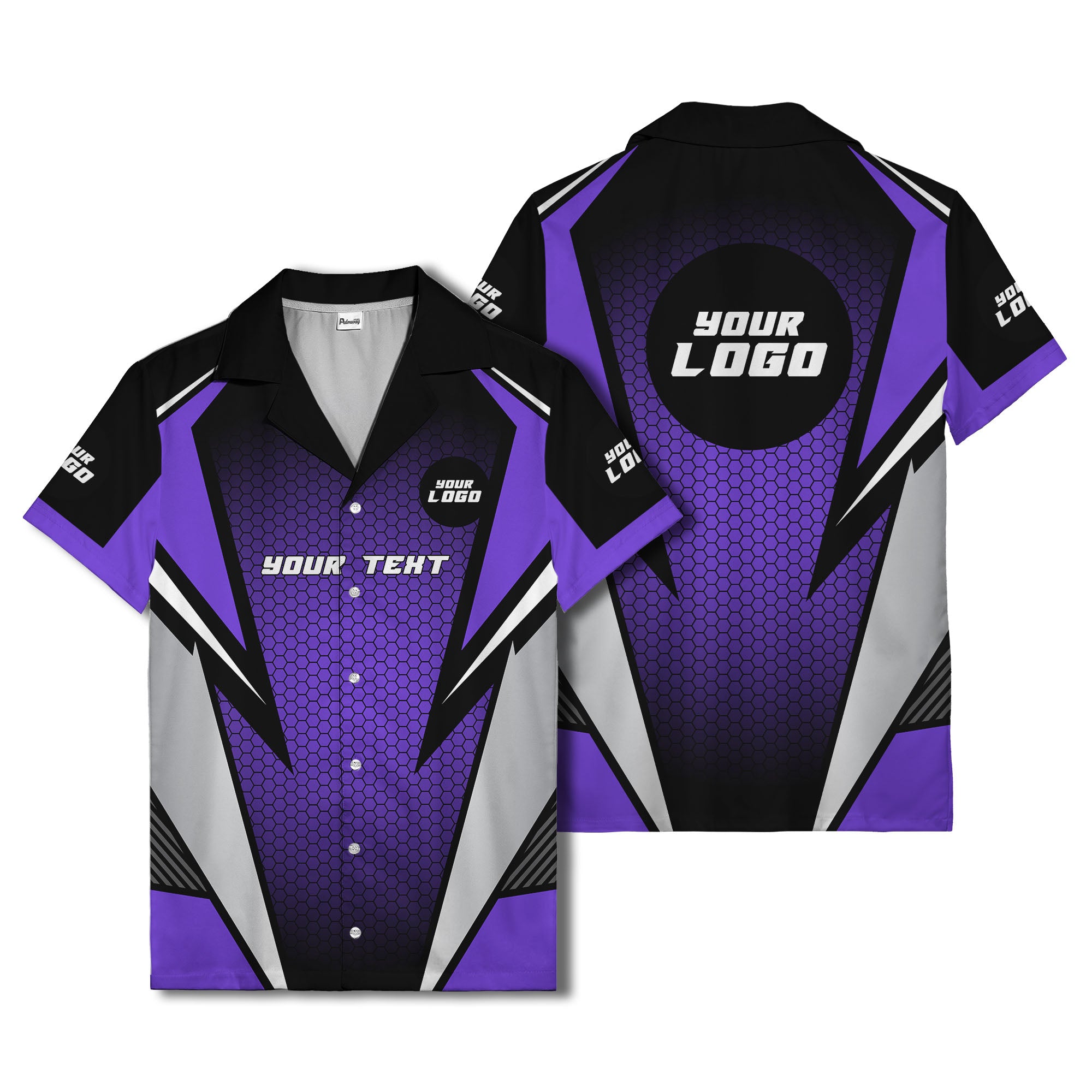 hexagon grid lightning bolt hawaiian shirt for men