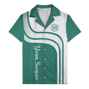 hexagon grid & retro curves hawaiian shirt for bowling fans