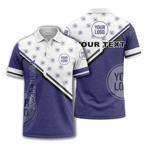 logo repeat diagonal stripe customizable polo shirt for teams