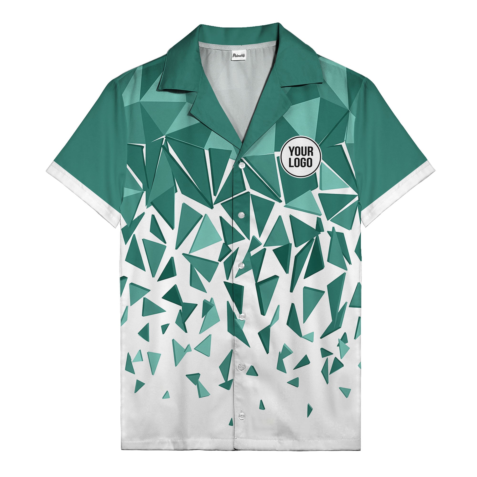modern abstract triangular geometric hawaiian shirt for men