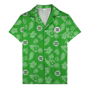 monochrome tropical flowers and leaves hawaiian shirt for men