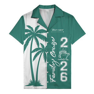 palm tree cruise ship family vacation graphic hawaiian shirt